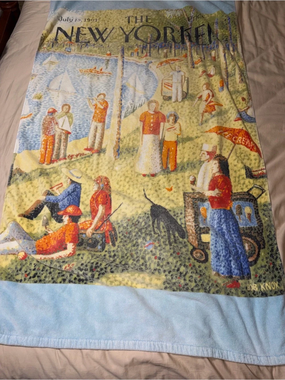 HTF RARE The New Yorker Magazine Beach Towel July  15, 1991 Central Park
